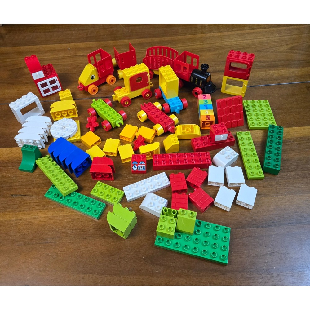 Lego Duplo Mixed Lot Train Locomotive Wheels Numbered Bricks